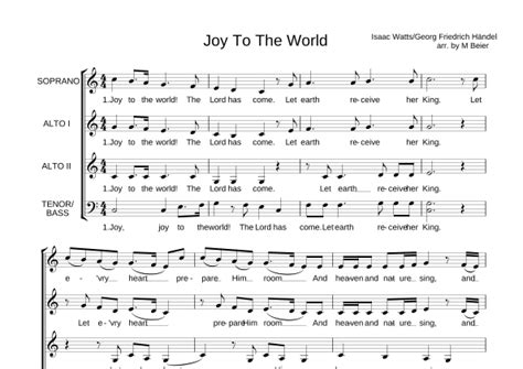 Joy To The World (arr. Michael Beier) Sheet Music | Traditional | 4-Part Choir