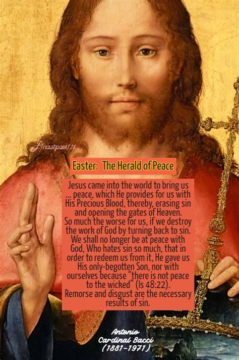 Thought for the Day – 8 April – Easter: The Herald of Peace – AnaStpaul