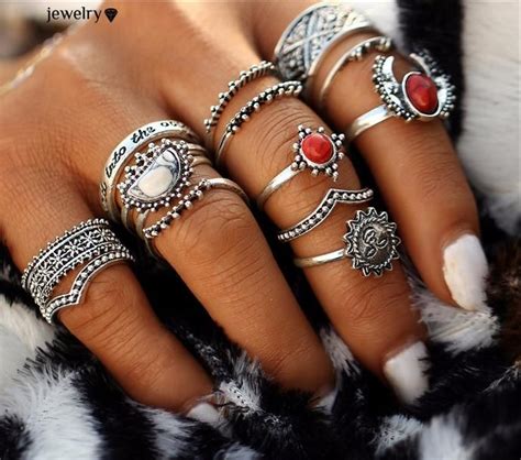 14-Piece Boho Ring Set | Bohemian style rings, Ring sets boho, Fashion ...