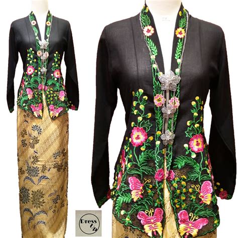 Kebaya | Baju Kebaya Cotton | Kebaya Embroidery | Blaus Wanita Tradisional Batik Baju | baju ...