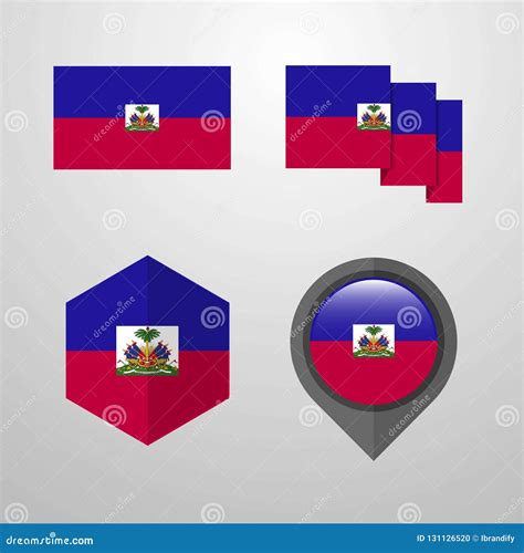 Haiti Flag Design Set Vector Stock Vector - Illustration of independence, patriotic: 131126520