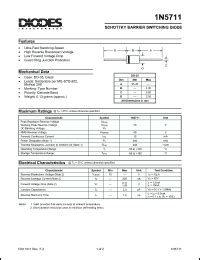 DIODS 1N5711 Series Datasheets. 1N5711W, 1N5711, 1N5711WS-7, 1N5711WS ...