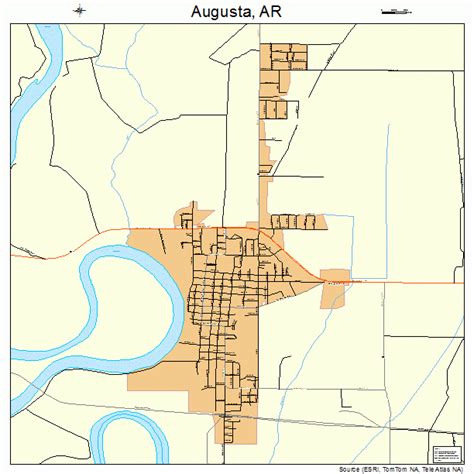 Augusta Arkansas Street Map 0502740