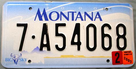 2003 Montana License Plate (7-A54068)