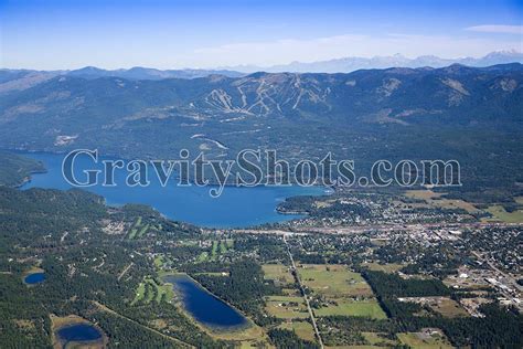 Our little town Whitefish, Montana Big Mountain Summer Aerial - GravityShots.com