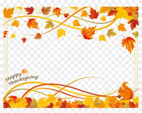 Thanksgiving Day Frame - Vector Fall Leaf Border - Free Transparent PNG ...