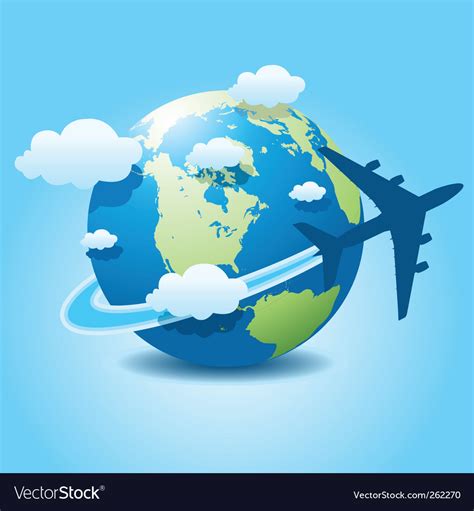 Airplane travel Royalty Free Vector Image - VectorStock