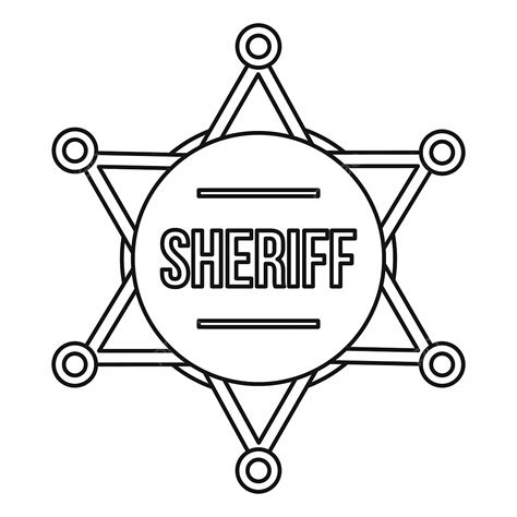 Outline Sheriff Badge Clipart Transparent PNG Hd, Sheriff Badge Icon ...