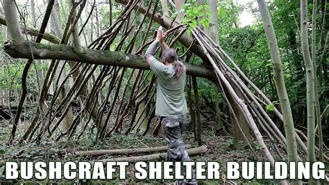 Bushcraft Shelter Building - YouTube