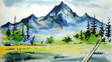 Watercolour Painting Mountain Landscape For Beginners 2020 - YouTube