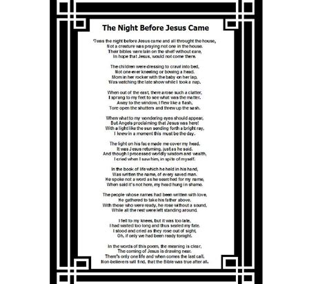 Twas The Night Before Jesus Came Free Printable