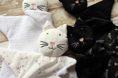 Black or White Cat Lovey Cat Baby Shower Gift Cuddling Cat - Etsy