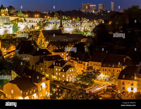 Luxembourg City night Stock Photo - Alamy