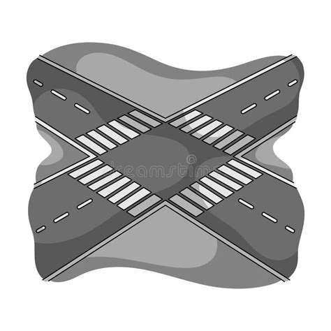 Intersection Single Icon in Monochrome Style.Intersection Vector Symbol ...