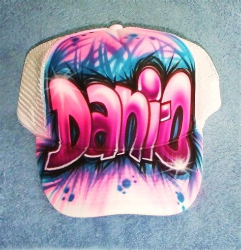 Airbrush Trucker Hat Block Letters Name Airbrush by BizzeeAirbrush, $14.99 | Airbrush designs ...