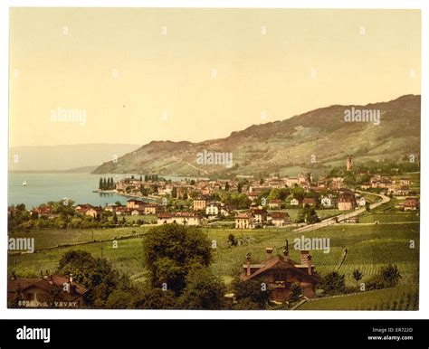 Vevey, general view, Geneva Lake, Switzerland Stock Photo - Alamy