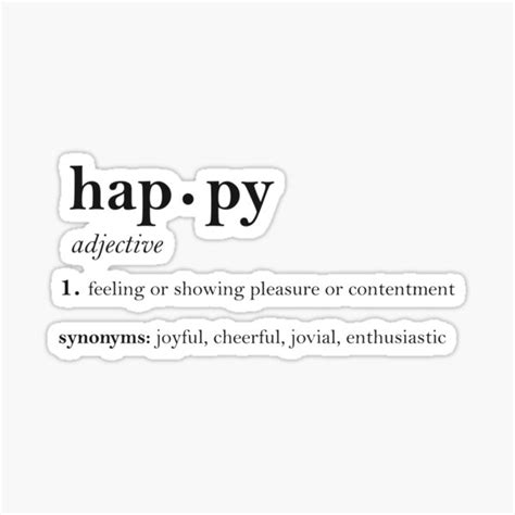 "Happy Definition Print" Sticker for Sale by siankjellberg | Redbubble