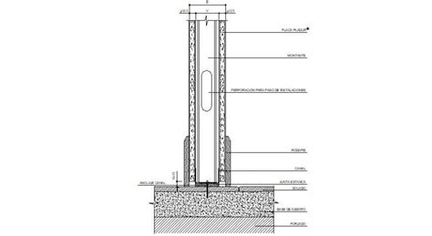 Column footing section and structure drawing details dwg file - Cadbull