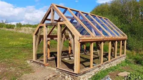 Spring Fed Timber Framed Greenhouse Part 12 Finished Glazing And Wooden Guttering - YouTube