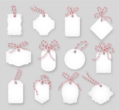 Free Vector | Price tags and gift cards tied up with twine bows set ...