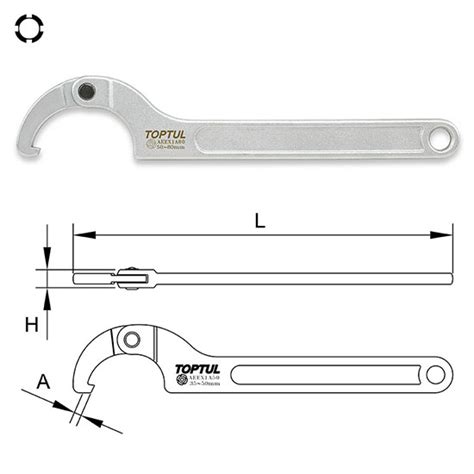 Adjustable Hook Spanner Wrench - TOPTUL The Mark of Professional Tools