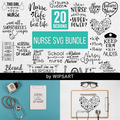 20 Nurse SVG Files Bundle – MasterBundles