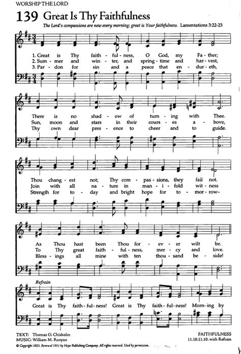 The Celebration Hymnal: songs and hymns for worship 139. Great is Thy faithfulness, O God my ...