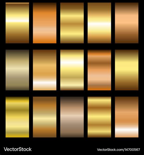 Set gold gradients Royalty Free Vector Image - VectorStock