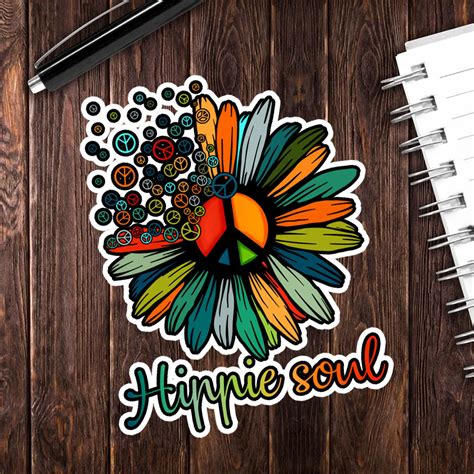 Hippie Soul Hippie Flower Sticker Hippie Sticker Hippie | Etsy