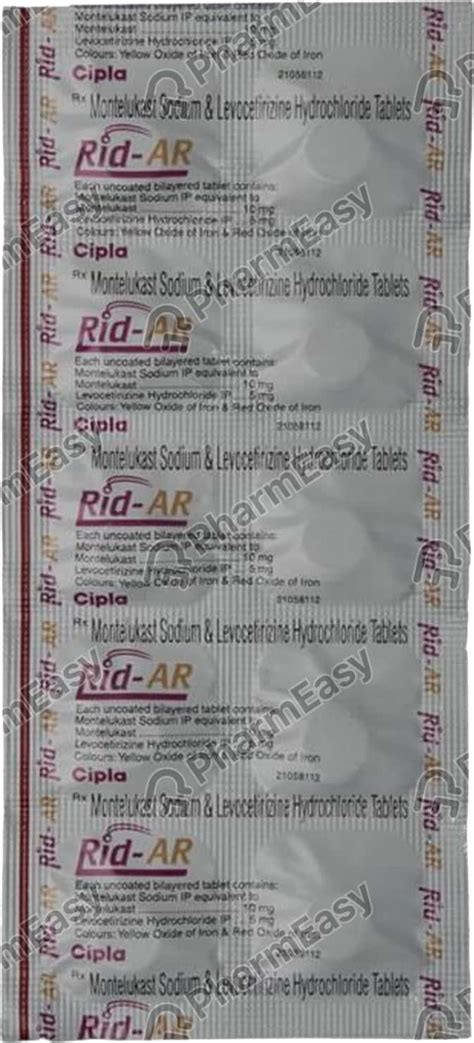 Rid Ar Strip Of 10 Tablets: Uses, Side Effects, Price & Dosage | PharmEasy