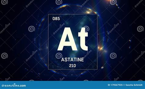 Astatine As Element 85 of the Periodic Table 3D Illustration on Blue ...