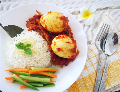 Sambal Telor with Nasi Uduk Recipe (Indonesian Style Eggs Cooked in Sambal and Lemongrass ...