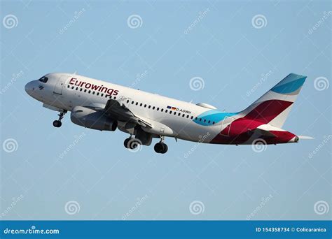 Eurowings Plane Flying Up in the Sky Editorial Stock Image - Image of ...