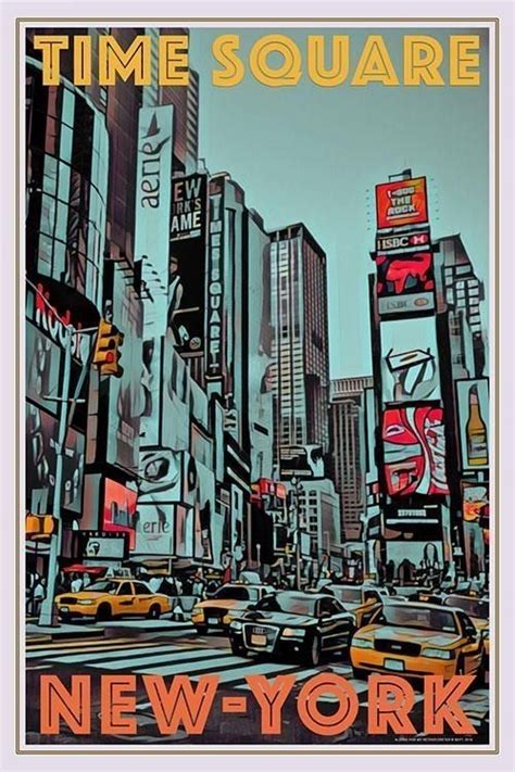 Time Square • New York | Vintage poster design, New york poster, Retro ...