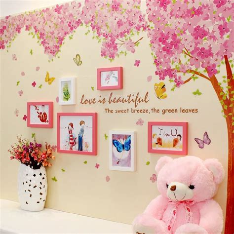 Cherry Blossom Tree Butterfly Wall Stickers Girls Bedroom Decor Home Living Room Mural Art ...