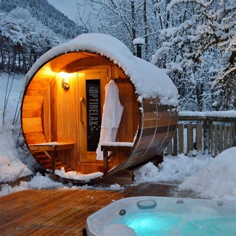 Luxus Fasssauna Zedernholz SP-ZF 1-5 | Outdoor sauna, Sauna design, Barrel sauna