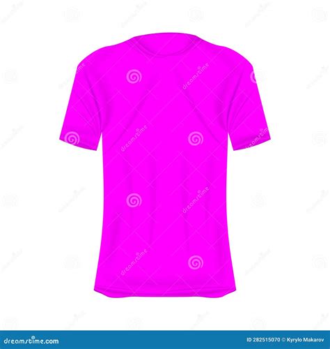 T-shirt Mockup in Pink Colors. Mockup of Realistic Shirt with Short Sleeves Stock Vector ...