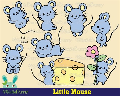 Mouse Clipart Animal Clipart Mice Clipart Hamster Kawaii - Etsy Canada