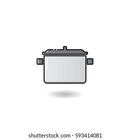 Outline Cooking Pot Icon Stock Vector (Royalty Free) 593414081 | Shutterstock