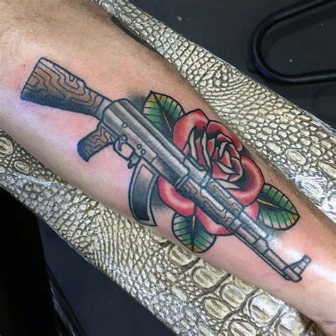 40 Cool Guns And Roses Tattoo Designs for Men