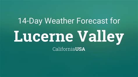 Lucerne Valley, California, USA 14 day weather forecast