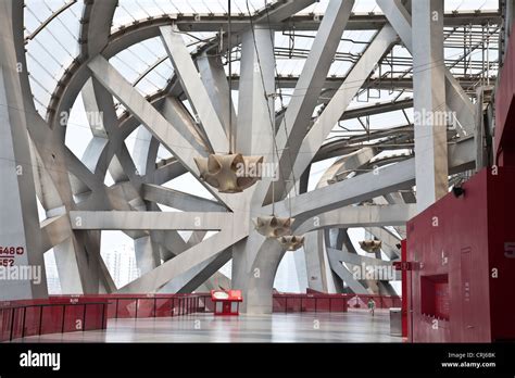 Interior of the Beijing National Stadium or 'Bird's Nest', Beijing ...