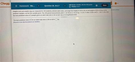 Solved Chegg 3 Homework Ho... Question 26, 10.2.7 HW Score: | Chegg.com