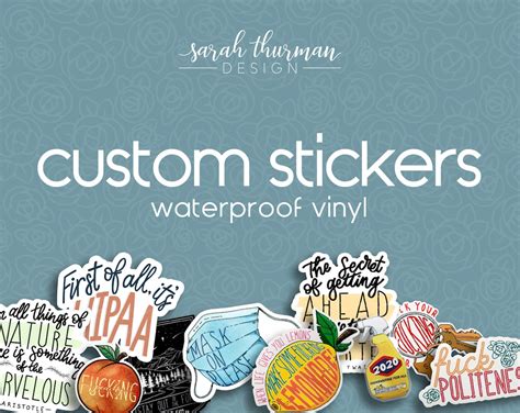 Custom Waterproof Stickers Glossy Vinyl Water and Weather | Etsy