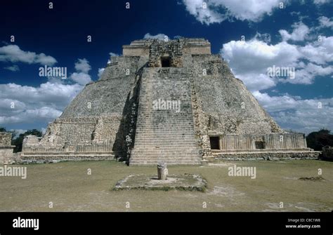 "Pyramid of the Magician" at the Uxmal Mayan Site (Puuc architecture ...