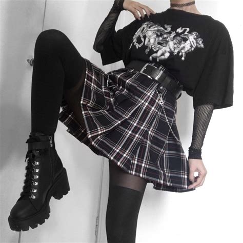 Goth Alt Mall Goth Aesthetic Women Party Dresses Lolita Harajuku Punk ...