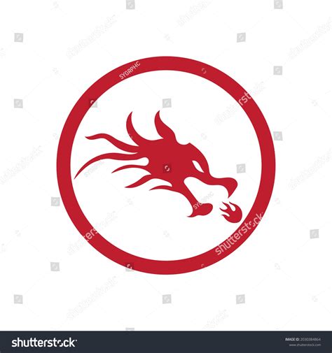 Vector Illustration Red Dragon Logo Design Stock Vector (Royalty Free ...