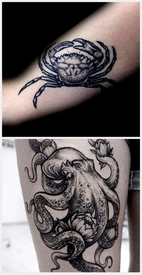 some tattoos that look like they have an octopus on them