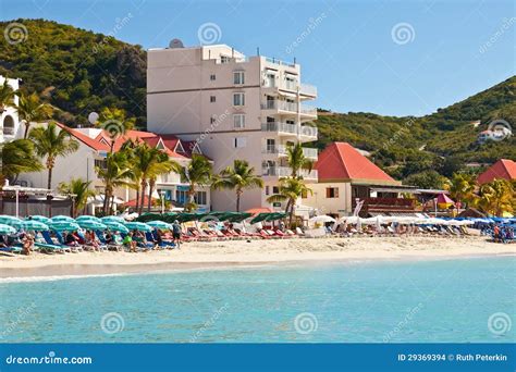 Great Bay Beach, St. Maarten Editorial Stock Image - Image of cruise ...