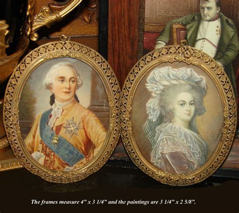 Fine Antique French Portrait Miniature PAIR: King Louis XVI & Marie ...